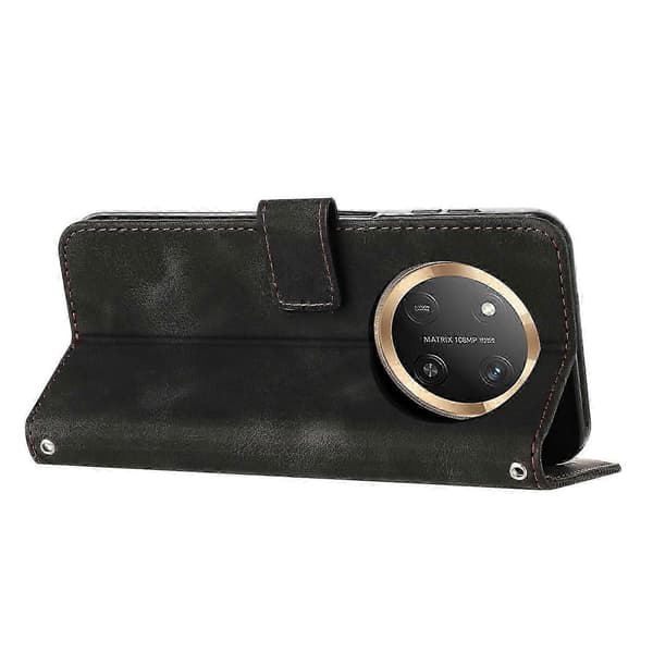 Etui til Honor Magic 7 Lite Beskyttende Flip PU-skinntelefondeksel Kompatibel med Honor Magic 7 Lite Black
