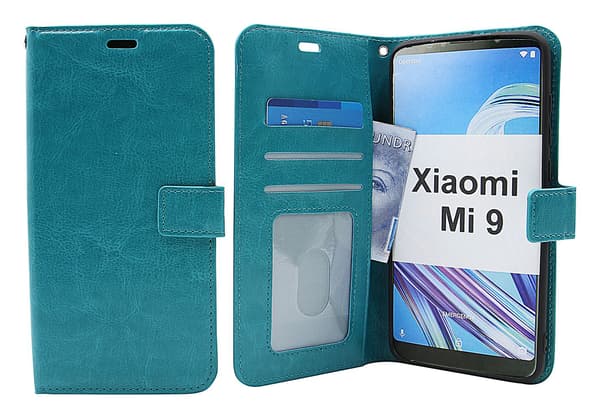 Crazy Horse Wallet Xiaomi Mi 9 Turkos