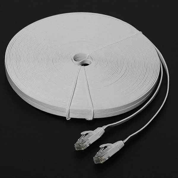 30m Cat6 fladt Ethernet-kabel 100ft slankt LAN-netværkskabel til internet[ls] valkoinen