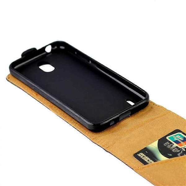 Vertikalt vikbart TPU-läderfodral i affärsstil med kortplats för Nokia 1.3 Black