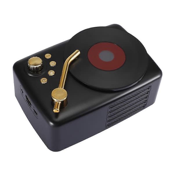 Bluetooth-høyttaler i retro platespillerstil