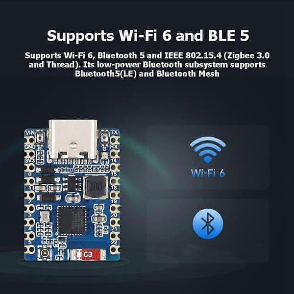 ESP32-C6-Zero-B Utvecklingskort Mini WiFi 6 Bluetooth 5 RISC-V Mikrokontrollermodul för DIY