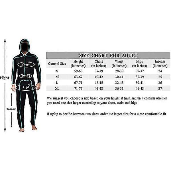 Lysende Halloween-kostume kompatibelt med voksne stregfigurer S 160-165cm