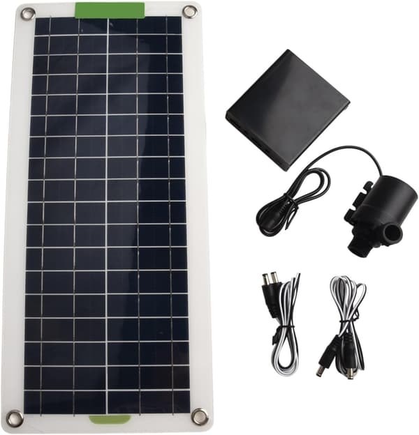 DC-pumpe til springvandsdam og udendørsfunktioner 12V solvandskit med 50W panel til 800L/H flow—ls