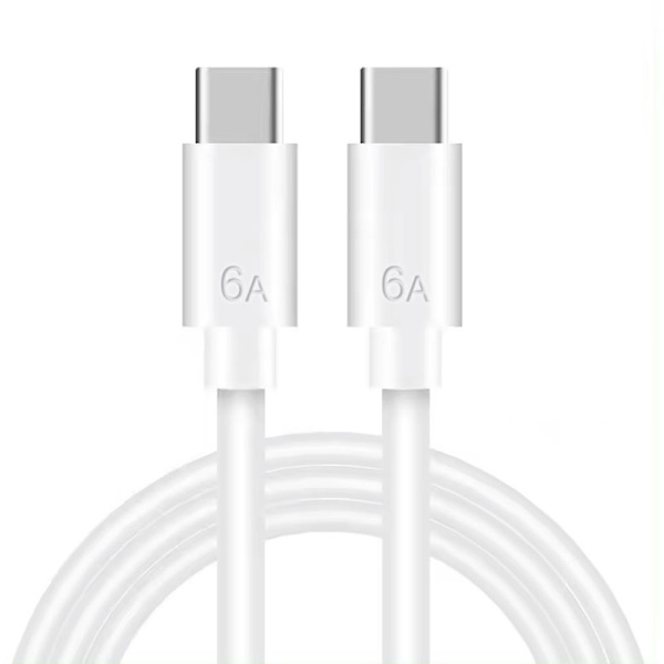 iPhone 15 Snabbladdare USB C - 3 METER - Ladd & Sync Kabel - vit white