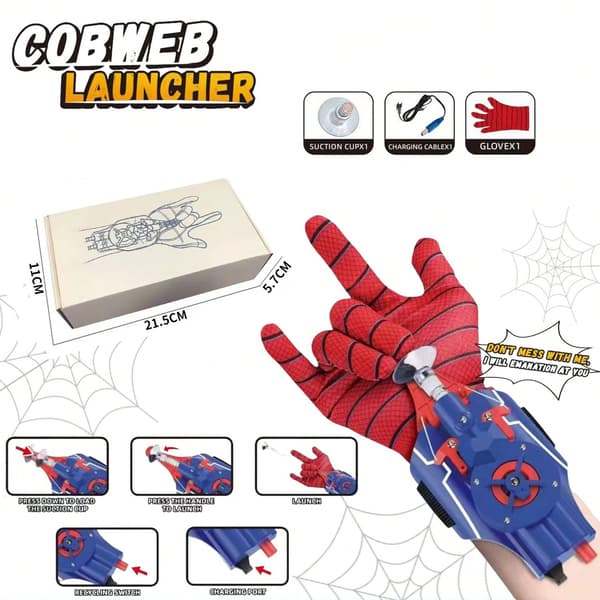 Spiderman Web Shooters Legetøj Spider Man Tutor Cosplay Peter Parker Tilbehør Rekvisitter Handsker Til Børn blue