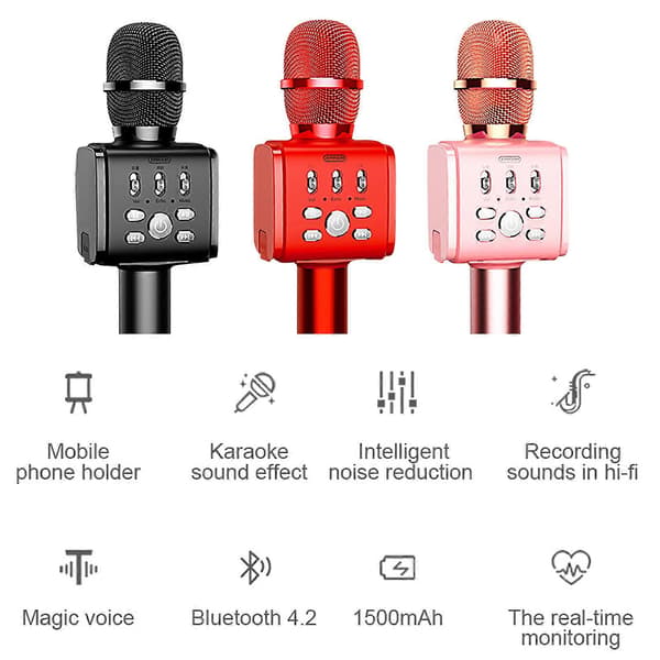 Karaokeafspiller Universal Bluetooth-kompatibel Højttaler Fest Musik Sang—ls Red