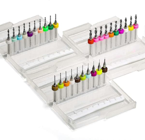 30 st. PCB Borrsats, 0,1 mm-3,0 mm, 1/8\" Spiral Spline Skaft CNC Router Bits för CNC Gravyr