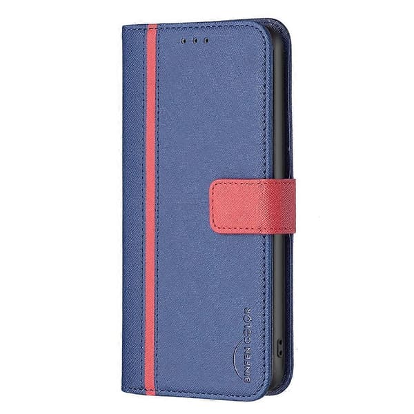 Til Nothing Phone 1 BF13 Farvematchende Kryds Tekstur Læder Telefoncover Blue