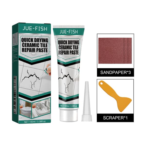 Tile Repair Kit Compatible with Porcelain Tiles - Fix Cracked or Chipped Ceramic Tiles Quickly