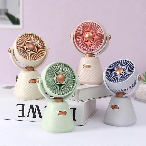 Bordventilator 100-trins Mini Studenter Soveværelse Ventilator Bærbar USB Genopladelig Lille Bordventilator Beige