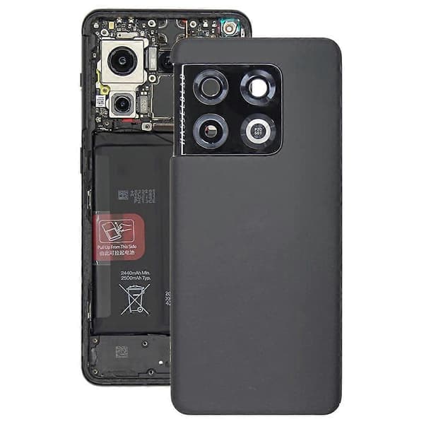 För OnePlus 10 Pro KOMPATIBELt batteribakstycke Svart