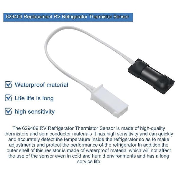 2 stk. 629409 Termistor til Norcold autocamper køleskab Termistor dele til N641 N811 N821 og N841 modeller Termostatsensor—ls