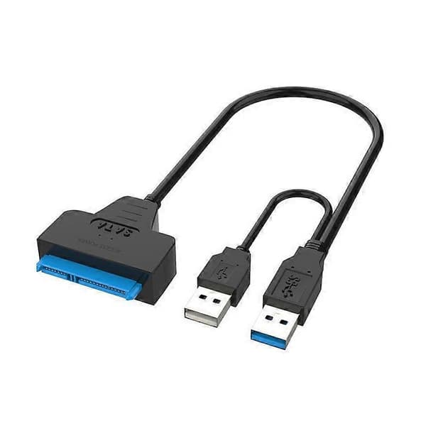 SATA–USB 3.0 -sovitinkaapeli 2,5 tuuman kiintolevylle HDD/SSD, kiintolevysovitinmuunnin tukee UASP:tä (musta)[ls] double