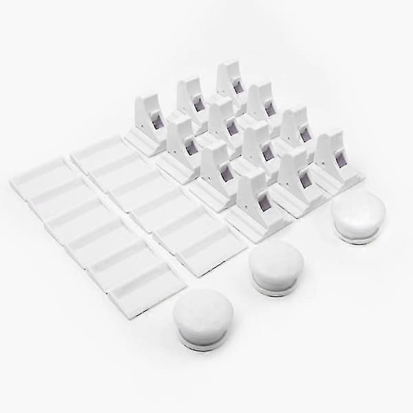 30 stk magnetisk skapskuff skaplås barnesikringssett -X Vit