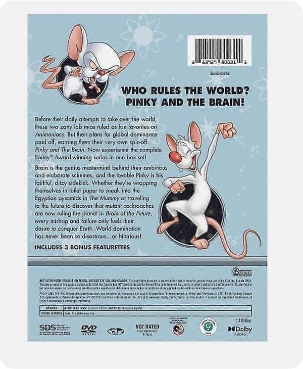 Pinky ja Brain – Koko sarja (DVD, 12 levyn setti, osat 1 2 3) UUSI