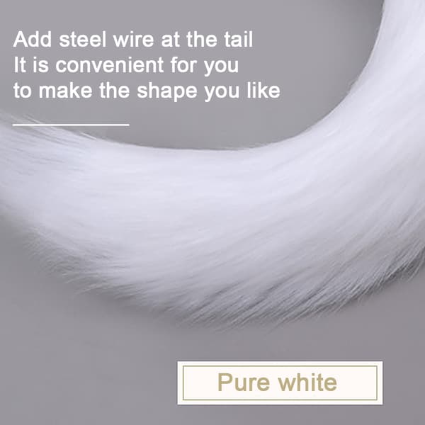 Faux Fur Kat Ræv Ulv Pels Hale og Ører til Halloween White
