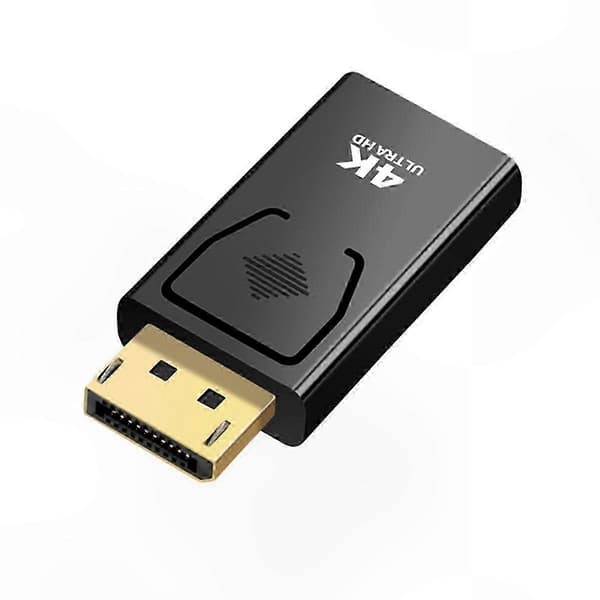 4K DisplayPort til HDMI-adapter, DP han til HDMI-kompatibel konverter til computer-tv-skærm Svart & guld