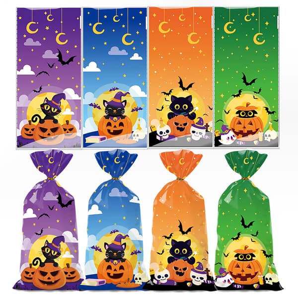 50-pack Halloween Snowflake Godispåsar - Pumpakatt