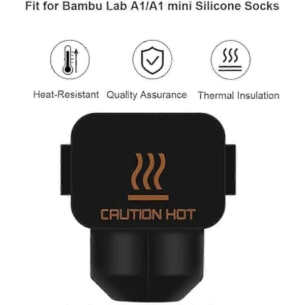 6 st. högtemperatursilikonstrumpor för A1/A1-skrivarextruder – ls Black