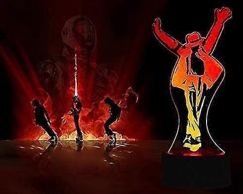 Michael Jackson Action Figur 3D Lamper Optiske Illusioner 7 Farver Skift Touch Switch Natlys—ls