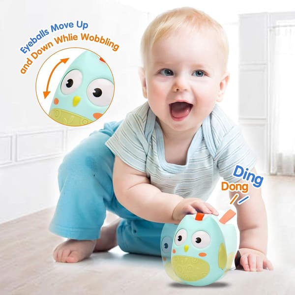 Roly Poly-leke, Ugle Weeble Wobble-leke for baby 6 måneder+, Beste gave til barn gutter jenter spedbarn småbarn