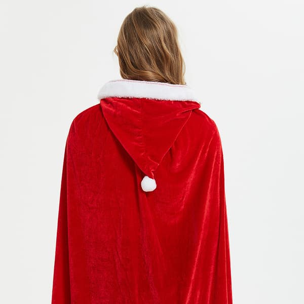 Langærmet julesjal runway guld fløjl scene kappe juleoutfit -90cm 90cm