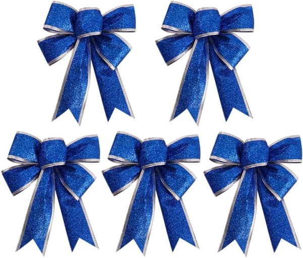 5 st glitter julgransrosetter julklappsrosettband för H
