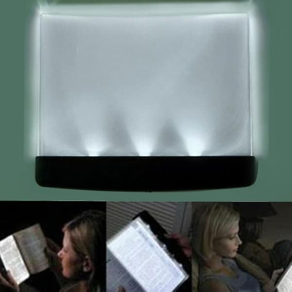 LED lyskile øyebeskyttende panel bok leselampe pocketbok nattesyn W—ls Black