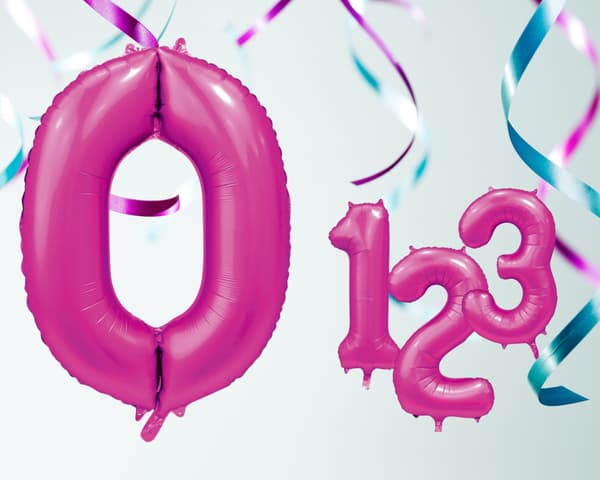 Ballong Siffra 0 Rosa 86 cm Rosa pink