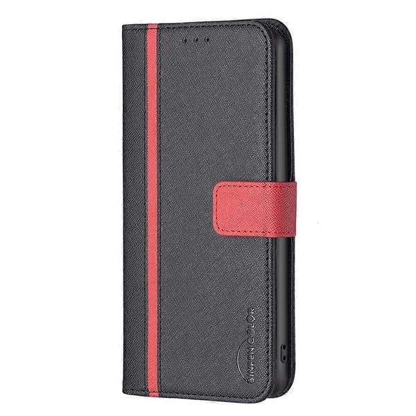 Til Nothing Phone 1 BF13 Farvematchende Kryds Tekstur Læder Telefoncover Black