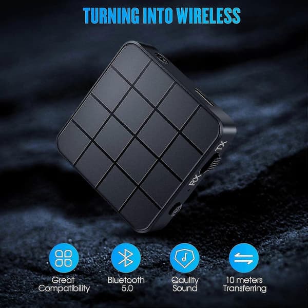 Bluetooth 5.0 sender mottaker Bluetooth-sender 2-i-1 Bluetooth-lydadapter for hjemmestereoanlegg[ls]