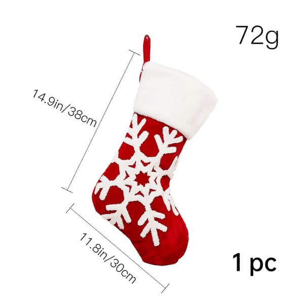 Julepynt eksklusive lammeull julesokker store julegavesokker rød gavepose[ls] snowflake