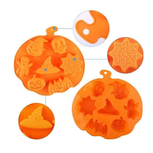 Halloween cookie Silikone Model kranie græskar spøgelse flagermus cookie model til fest[ls] 2pcs