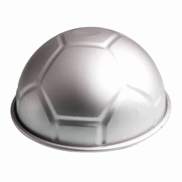3D Fodboldkageform 8 tommer, Halvkugle Bageform i Aluminiumslegering til Fødselsdagsfest—ls Silver