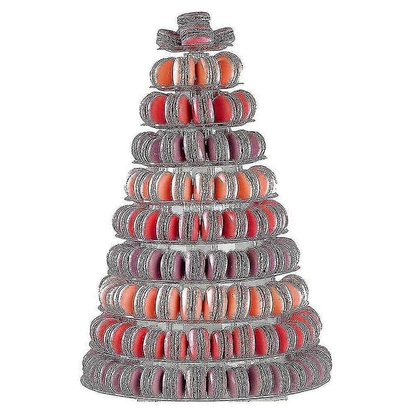 6-lags Rund Macaron Tårnstativ i Plast - Udstillingsstativ til Dessert - Macarons Holder 10 Tier