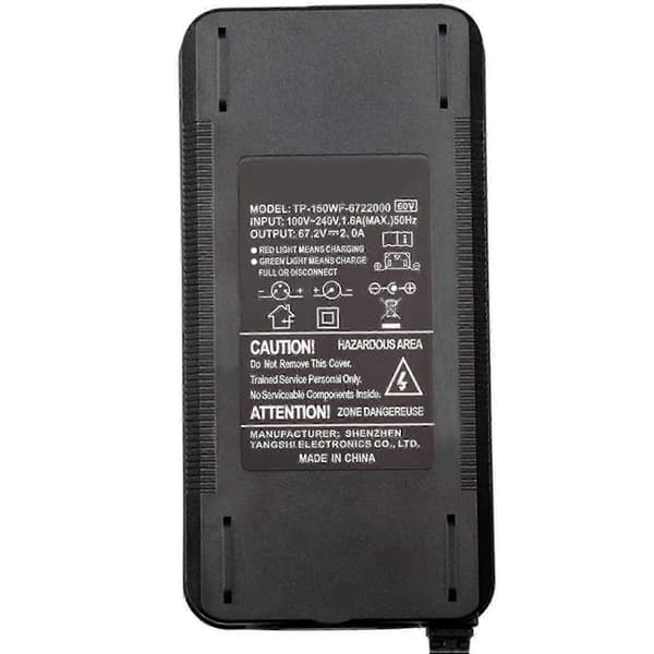 67.2V 2A Lader for 16S 60V Elsykkel og Enhjuling Li-ion Batteripakke—ls