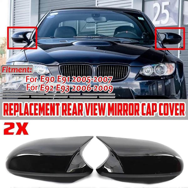 Par bil sorte bakspejlkapper til E90 E91 Pre-lci 2005-2007 E92 E93 2006-2009 E80 E81—ls