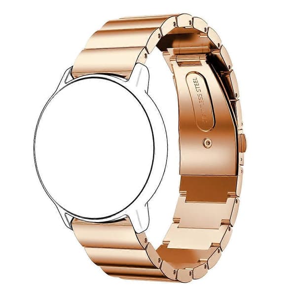 22 mm fladt spænde urrem i rustfrit stål til Huawei Watch GT2e GT2 46 mm (sort) Rose Gold