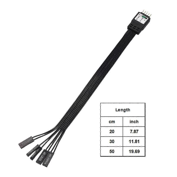 Fleksibel PC Frontpanel Forlængerledning Med Solid Pin 2Pin Til 9Pin Til Pålidelige Strømafbrydere Og HDD LED-forbindelse Flerfarvet[ls] 30cm