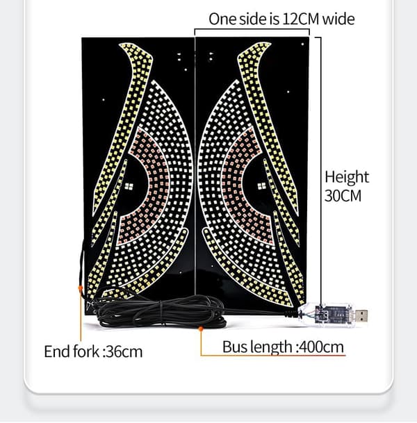 Dynamiske Demon Eye LED-frontrutelys - USB-kontrollerte dekorasjonslys for lastebil/bil med trykknapp (Grønn)—ls green