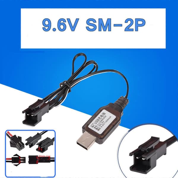 9.6V NiCd/NiMH Batteri USB Oplader 200mA til RC Bil Båd Tank Legetøj—ls Positive