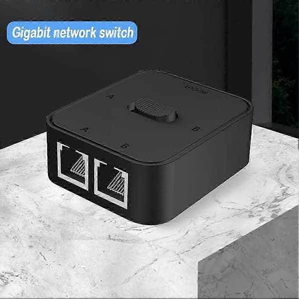 2-ports Gigabit Ethernet-switch, hvid Black