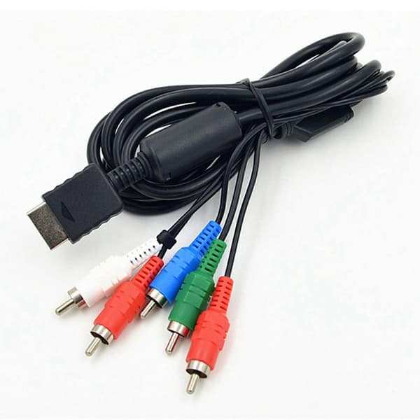 2X Ypbpr til PS2/PS3/PS3 Slim HlsV-Ready TV HD Komponent AV-kabel 5-leder 1,8M Sort[ls] Musta