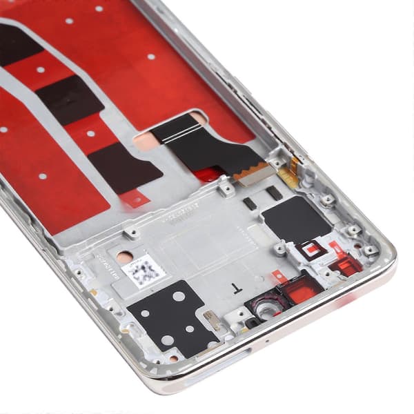 KOMPATIBEL OLED LCD-skærm til Honor V40 Lite Digitizer Komplet samling med ramme Silver