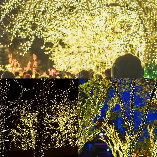 Extra långa 328 FT Fairy String Lights, 1000 LED utomhus julbelysning Warm White