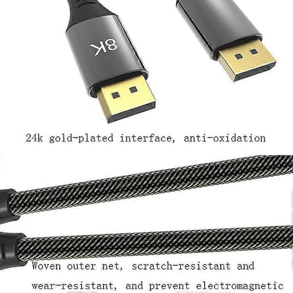 0,5 m DP1.4 Version 8K DisplayPort Han til Han Computer Monitor HD-kabel Not Specified