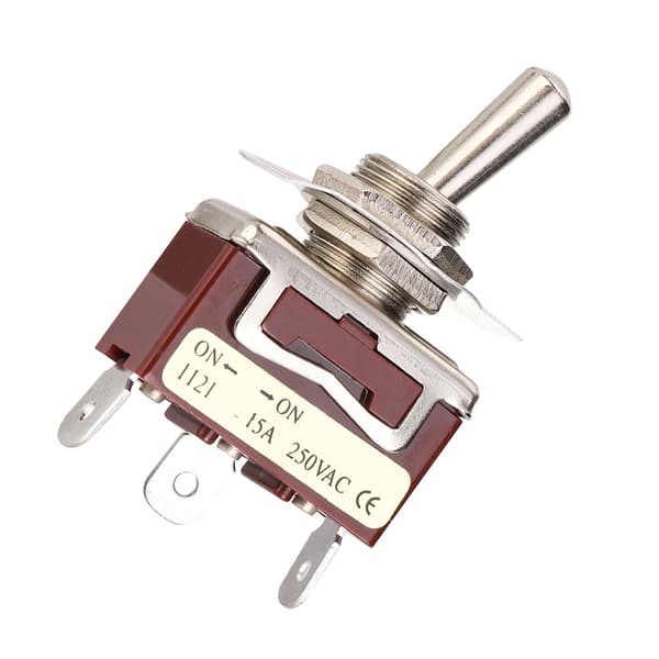 5 stk. ON SPDT vippebryter 12 mm 3 pinner 2 posisjoner 15A 250V