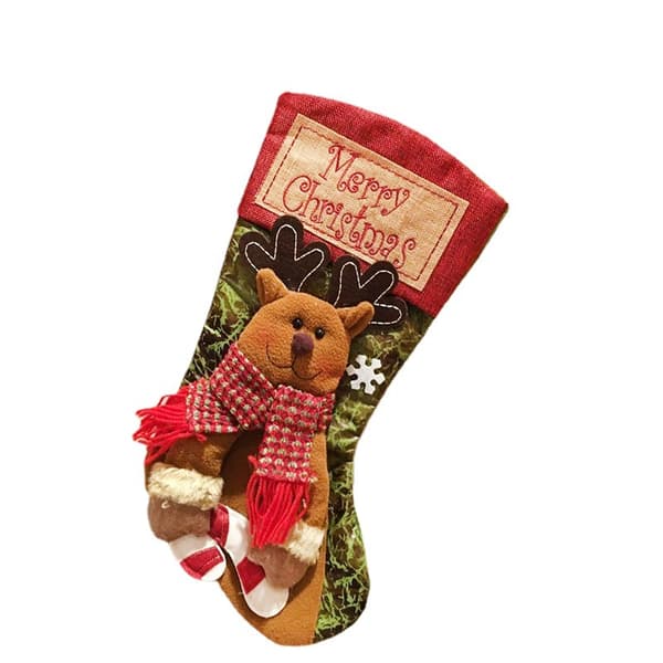 3 stk. Julestrømper, 46 cm store julestrømper 3D snefnug julemand, snemand, rensdyrstrømper gavepose til pejs jul