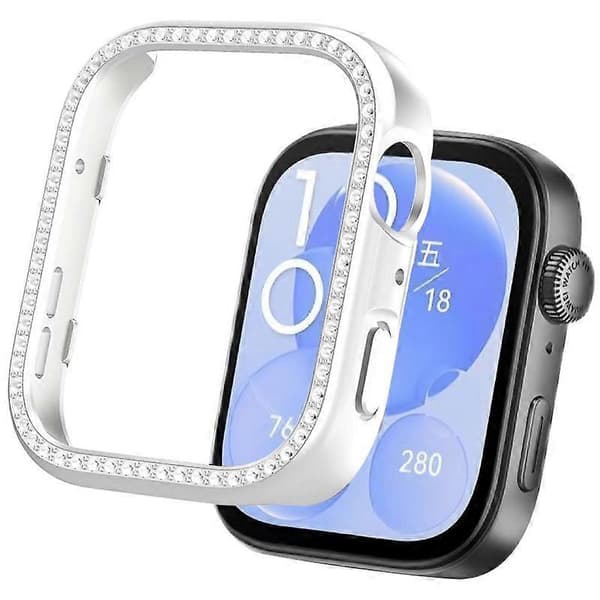 xDfind Diamond Hollow PC Watch Protective Cover Silver For Huawei Watch Fit 4 Pro